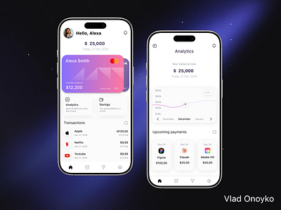 Wallet App with Analytics app design ui ux vector