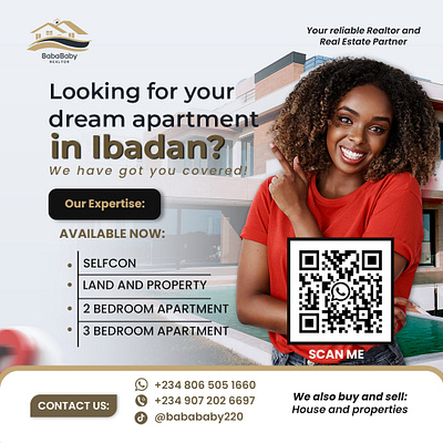 Realtor Flyer graphic design ibadan nigeria photoshop poppin qr code real estate realtor