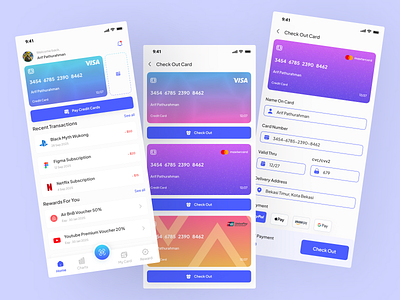 Credit Card Check Out app design ui ux