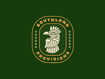 Southland Provisions apparel aztec badge badges bird brand branding clothing identity illustration logo packaging print typography