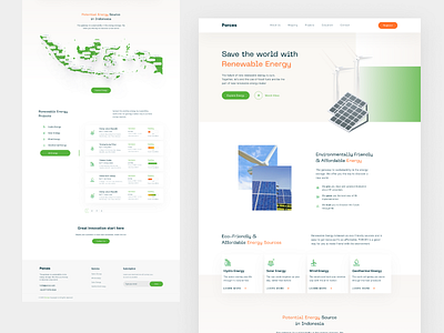 Potential Renewable Energy Source Website electric electrical environtment green energy hydro energy invest project renewable renewable energy solar panel ui vendor wind