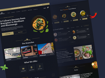 Indian Taste Food Order Website Design catering service desktop food food design indian taste landing page responsive design taste website design