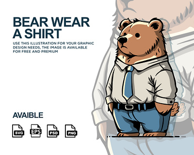 Bear wear a shirt | free and premium vector download adobe ilustration art branding design digital art draw drawing graphic illustration logo mockup ui vector