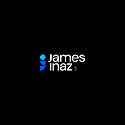 James Inaz logo app blue icon brand icon geometric logo graphic design j i logo modern icon personal identity typography