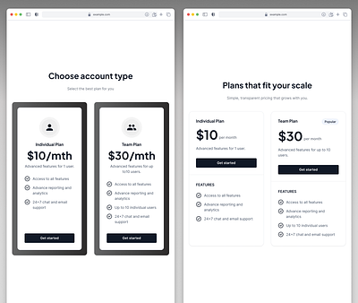 Choose Account V2 account design saas ui