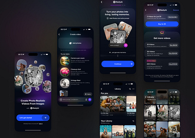 ReelyAI - Generate videos with AI ai animation generate video generative ai graphic design memories mobile mobile app mockup ui ui design ux design video