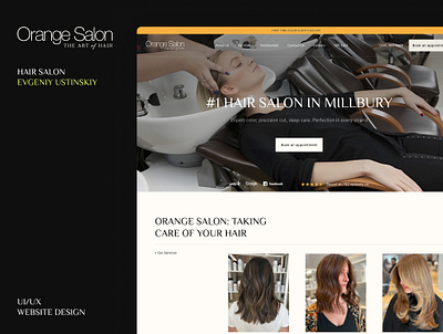 Orange Salon beauty coloring cutting design hair hair salon hair treatments luxury salon stylist ui ui design web design