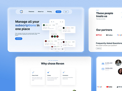 Subscription management homepage design figma homepage ui uiux ux