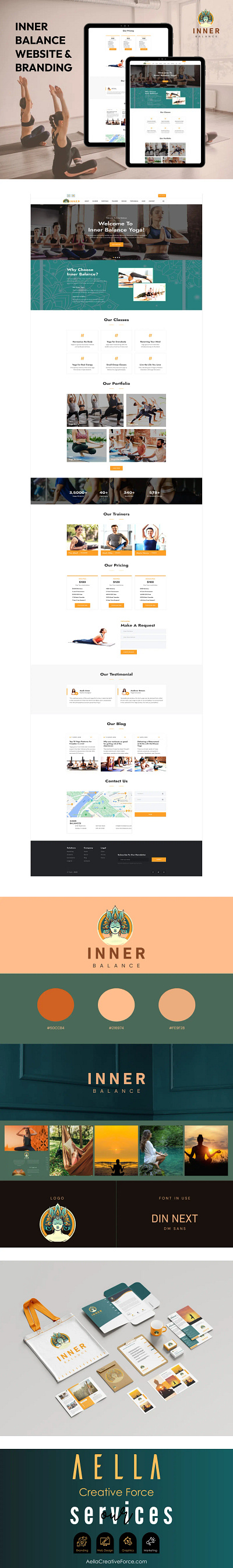 Inner Balance Web Design & Branding branding graphic design landing page logo design ux web design