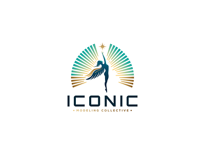 Iconic Modeling Collective 2d branding clean design graphic design iconic modeling collective logo illustration logo logo designer modern simple