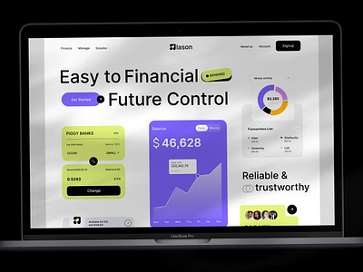 Financial app protoype design ui web design