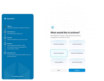 Happy sellers onboarding screen dashboard design minimal onboarding product design