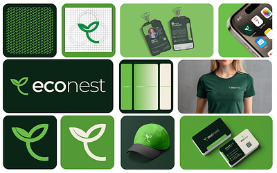 🌿 EcoNest Branding Design 🌱 3d animation branding branding kit branding kit design branding logo branding design eco branding eco logo branding eco nest graphic design green logo branding hand drawn logo logo branding logo design logo maker minimalist motion graphics ui