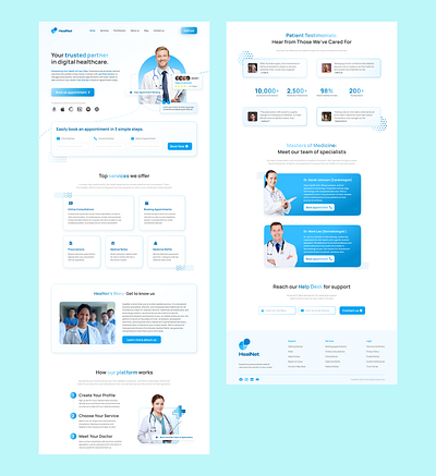 Landing page for a Health care website landing page ui ui design ui ux web design