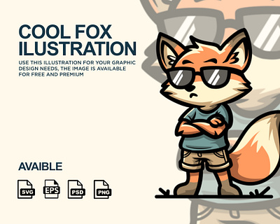 COOL FOX ILUSTRATION | free and premium vector adobe art branding design digital art download draw drawing illustration ilustration logo procreate ui vector