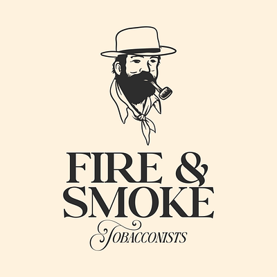 Fire & Smoke Tobacconists Logo branding graphic design logo