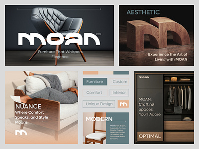 Moan Modern Furniture Branding branding furniture furniture shop homedecor interior logo logotype minimalist moan premium brand wormark