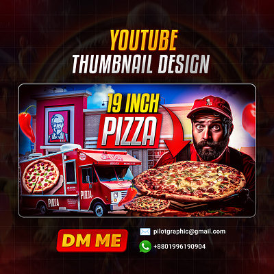 Food YouTube Thumbnail Design banner branding brochure design business cover cover art flyer food graphic design logo manipulation photo editing pizza podcast post print design social media post thumbnail ui youtube