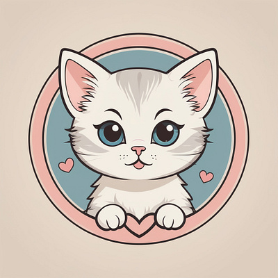 kitty animal cat graphic design logo