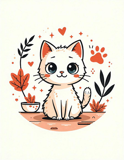 kitty animal cat cute graphic design logo