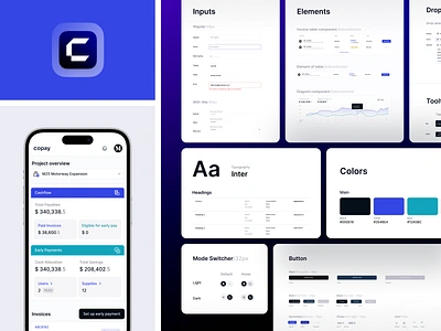 UI KIT for Saas Platfrom Copay | Design System app icon button states color pallet color pallete components dashboard design process design system elements states inputs interface mode switcher platform porduct design responsivedesign typography ui ui elements ui kit ux