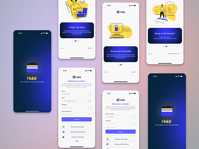 Holdr - Card Holder Mobile Application | iOS Application branding dailyui design graphic design ios logo mobile ui