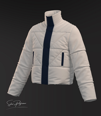 3D Men's Puffer Jacket Design 3d animation branding design graphic design ui