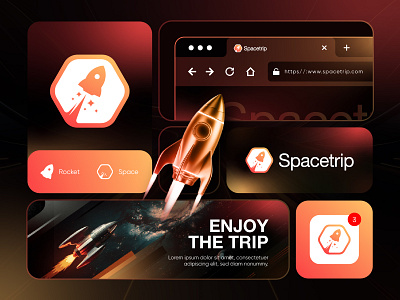 Spacetrip Logo Design | Travel and Tourism Branding adventure austrology brand identity branding futuristic galaxy logo logo design logo identity logotype modern logo plane planet rocket sky space technology tourism travel travel agency