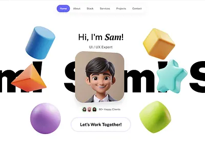 Animated Portfolio Landing Page animation branding motion graphics portfolio ui