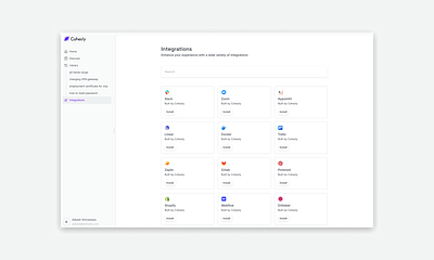 Integration store - Cohezly integrations marketplace saas ui