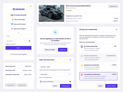 Carousel Card Components app design interface ui ux web