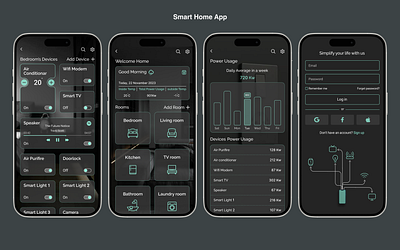 Smart home app app design ui ux