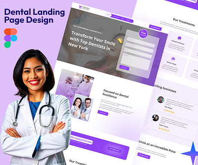 Dental Landing Page Design branding dental design landing page ui ui ux uiux user interface ux website design