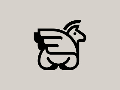 CHONKY PEGASUS animal animal logo bold brandmark chonky fun funny geometric design horse icon logo logomark mascot mascot logo modern design pegasus pet pictogram symbol wings