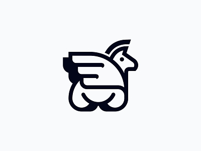 CHONKY PEGASUS animal animal logo bold brandmark chonky fun funny geometric design horse icon logo logomark mascot mascot logo modern design pegasus pet pictogram symbol wings