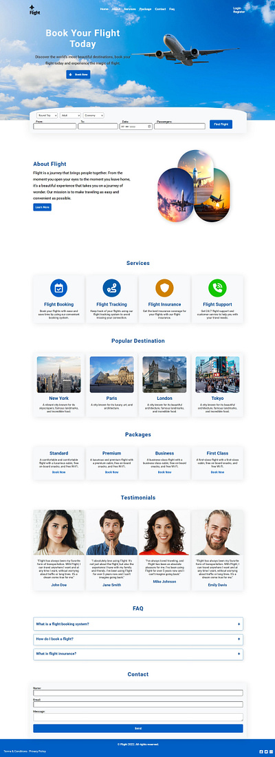 Flight Booking Website css design flighbookingpage hrml javascript landingpage ui uiux ux website