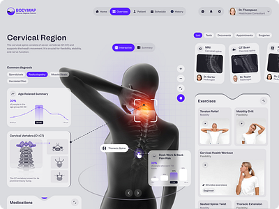 Bodymap: health analysis dashboard anatomy analysis exercise recommendations gotoinc health analysis health data visualization health monitoring health tech healthcare app healthcare solutions medical dashboard medical innovation medical tools patient care app personalized insights preventive care symptom insights symptom tracker user friendly design wellness app wellness tracking