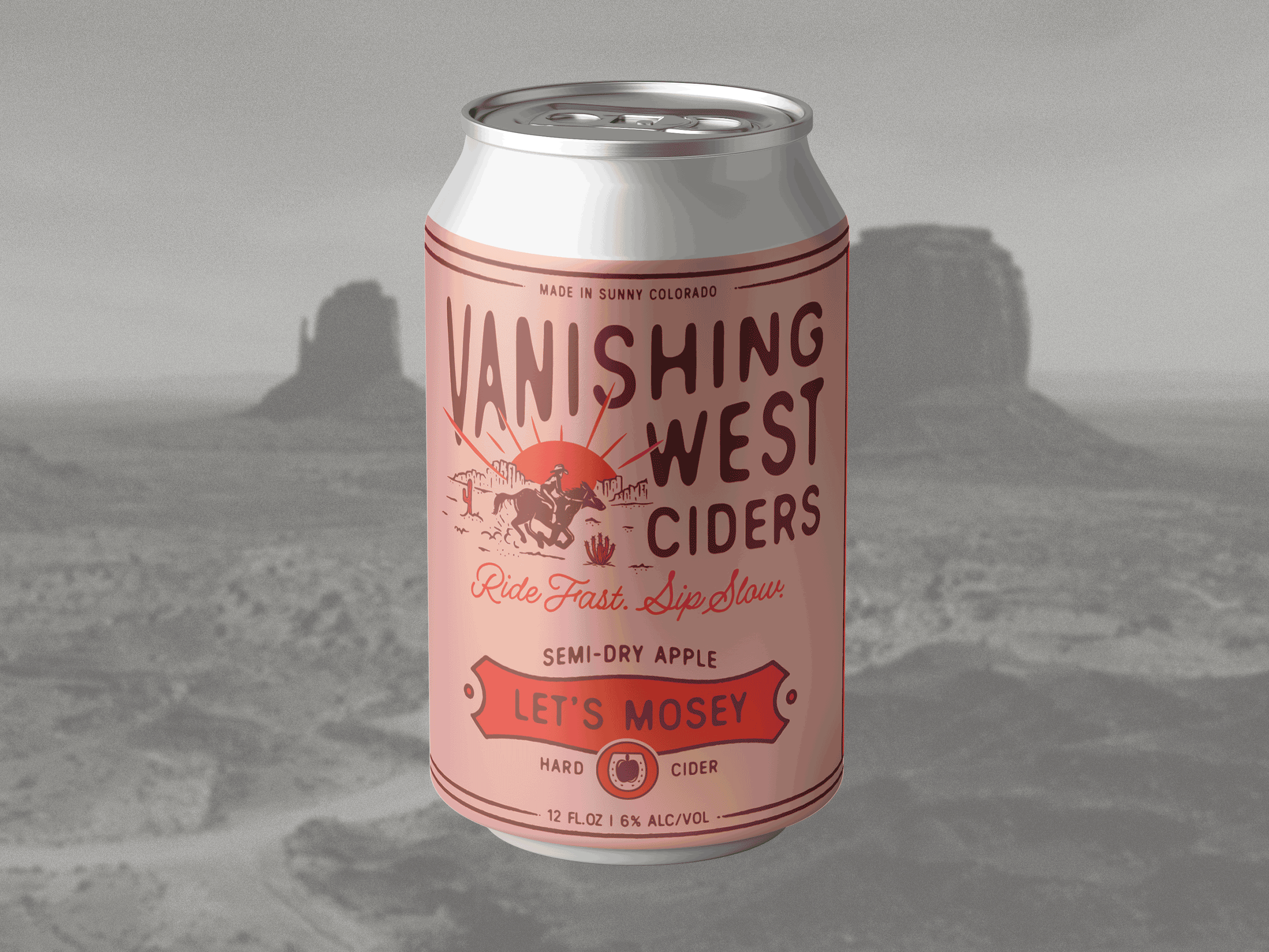 Vanishing West Ciders can design animation beer design beer designer brand brewery brewery branding can design cidery graphic design hand lettering horse illustration label design label system logo design logotype visual identity design western design western illustration