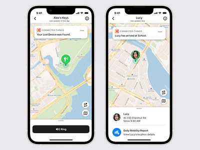 Finding Lost Keys alert app design location map maps mobile app mobility notification product design ui ux