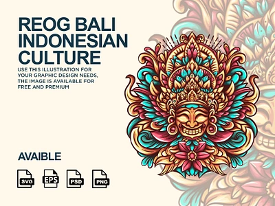 REOG BALI INDONESIAN CULTURE adobe art branding design digital art download draw drawing illustration ilustration logo photoshop ui vector