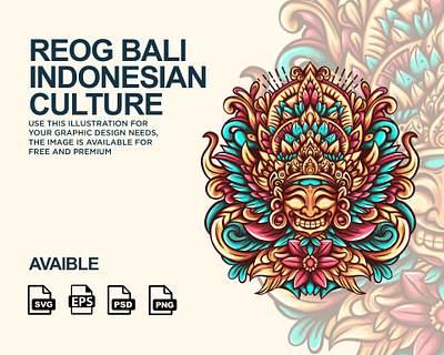 REOG BALI INDONESIAN CULTURE adobe art branding design digital art download draw drawing illustration ilustration logo photoshop ui vector