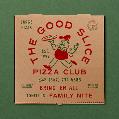 The Good Slice Pizza badge design branding illustration t shirt design vintage vintage badge vintage design