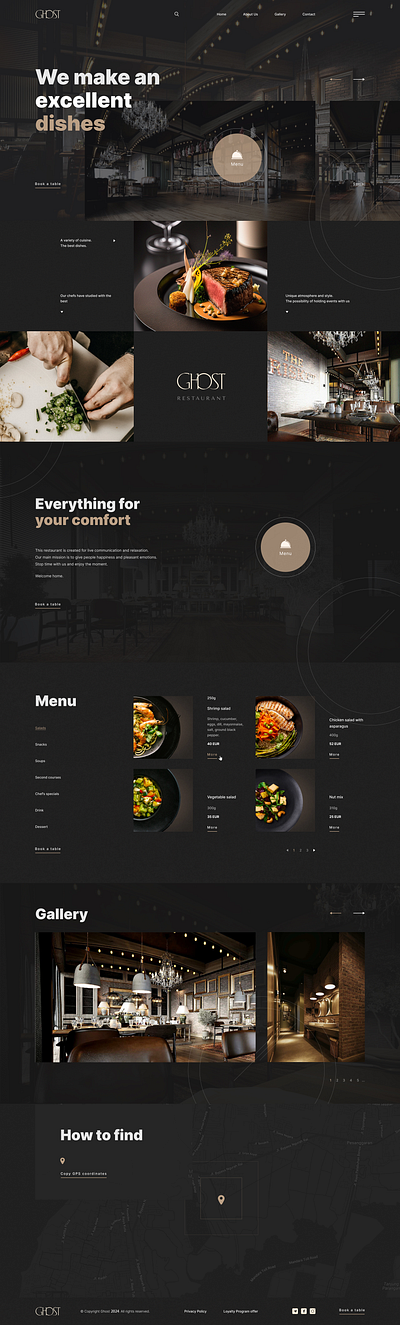 Restaurant animation motion graphics ui