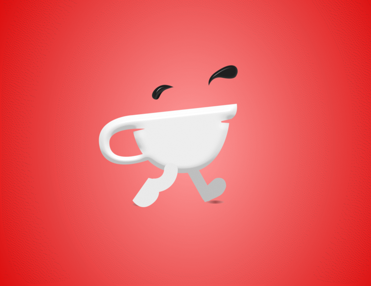 Running Cup animation coffe cup motion graphics running vector walkcycle