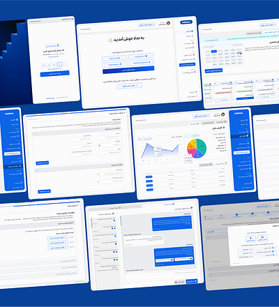 Legal Services App Dashboard Design calendar chart dashboard form login persian service