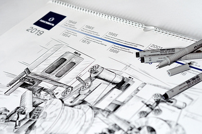 Technical illustration for a calendar. design graphic design illustration typography vector