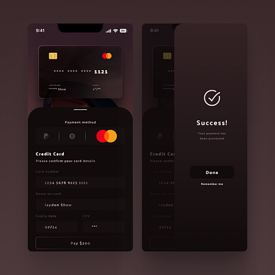 Credit Card Checkout Screen design app inspiration app screen branding checkout screen credit card credit card checkout defi inspiration design glassmorphism graphic design neumorphomism success ui web3 web3 checkout