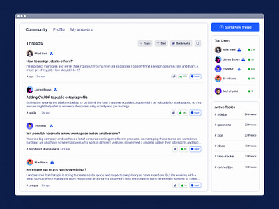 Forum Community Feed community dashboard forum ui