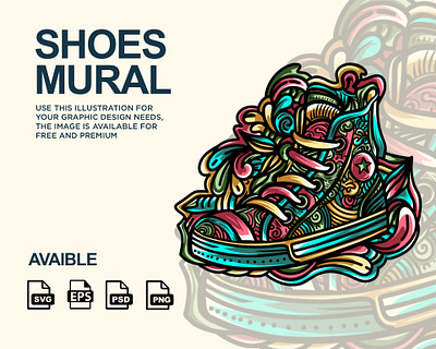 SHOES MURAL ART adobe art branding design digital art draw drawing illustration ilustration logo mockup photoshop ui vector