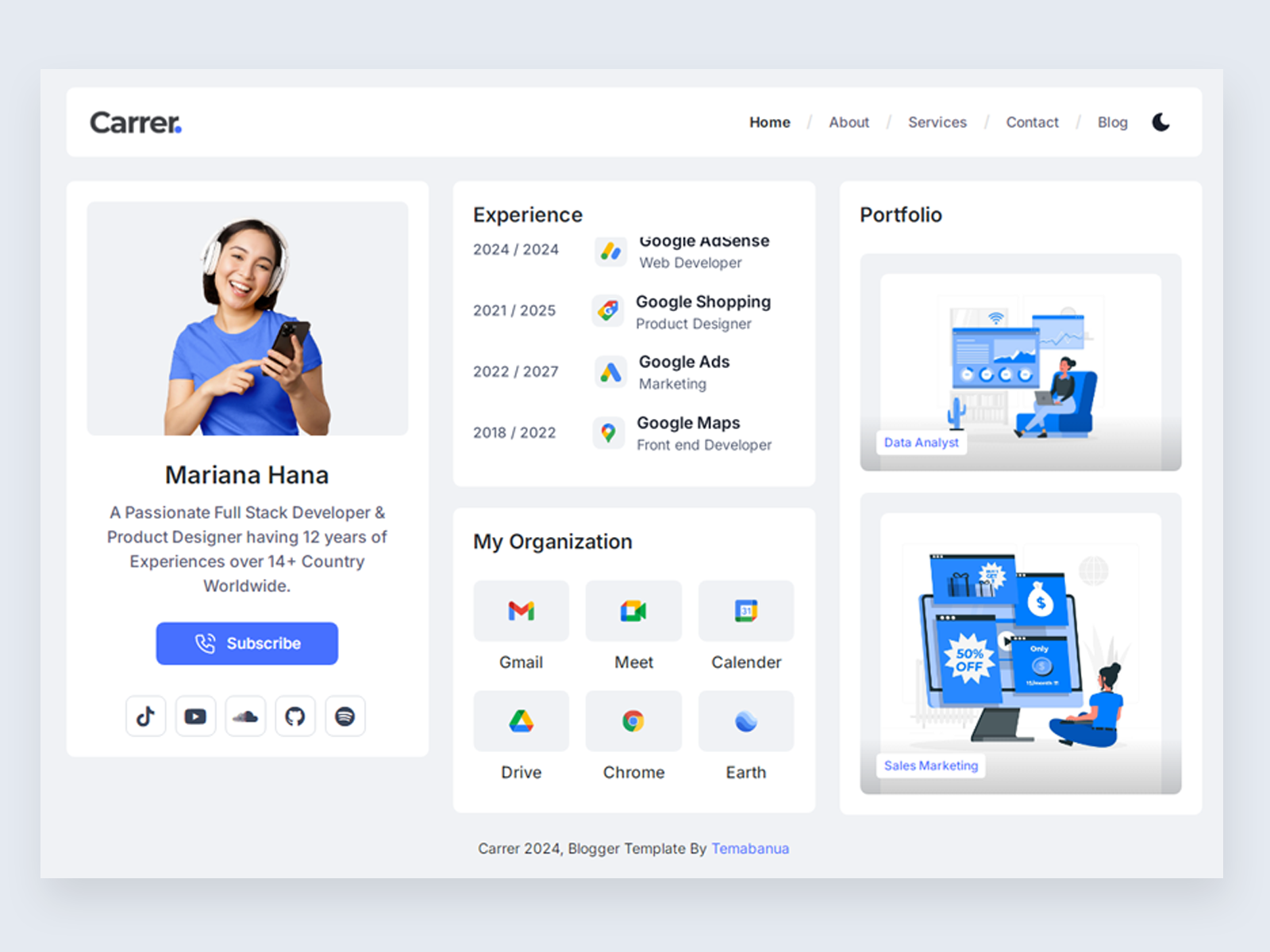 Example of Blogger Template Design Website